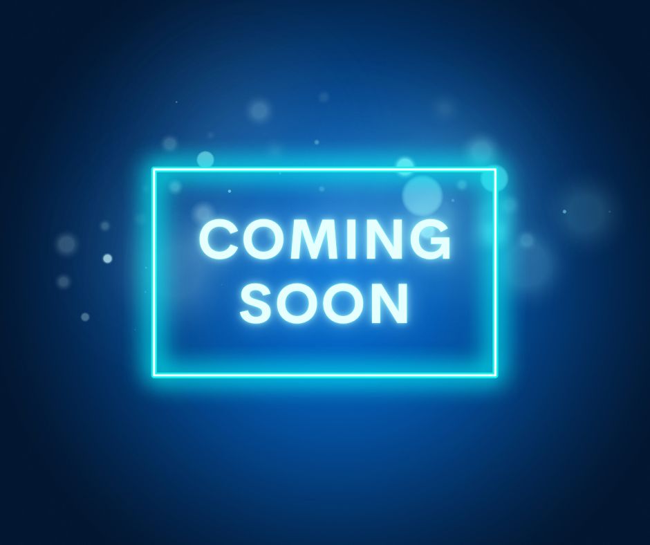 Coming soon dark blue neon Facebook post